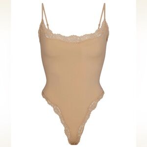 SKIMS Nude Lace Trim Bodysuit